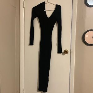 Long knit, long sleeve fall dress